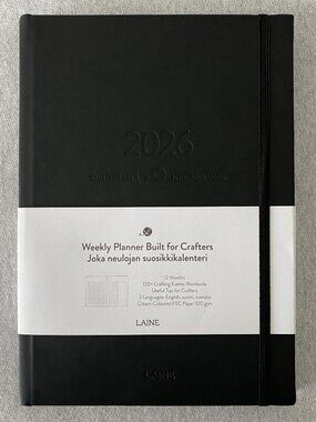 NWT Laine Publishing Knitter’s Year 2026 Weekly Planner Calendar Journal Black